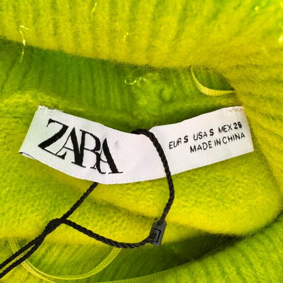 NWT Zara Oversized Turtleneck Sweater Green - Picture 7 of 10